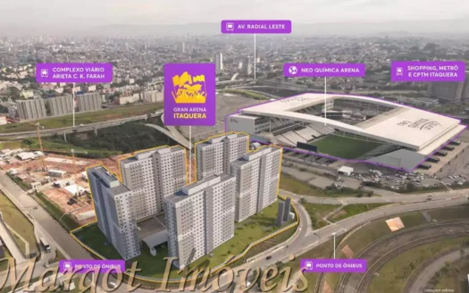 Gran Arena Itaquera Corinthians| 2 Dorms Varanda Vaga