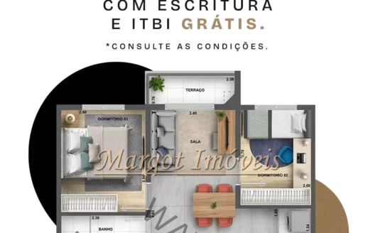Arte Santa Marina |Cury Lapa 1 e 2 Dorms 32 a 45m Entrada 800